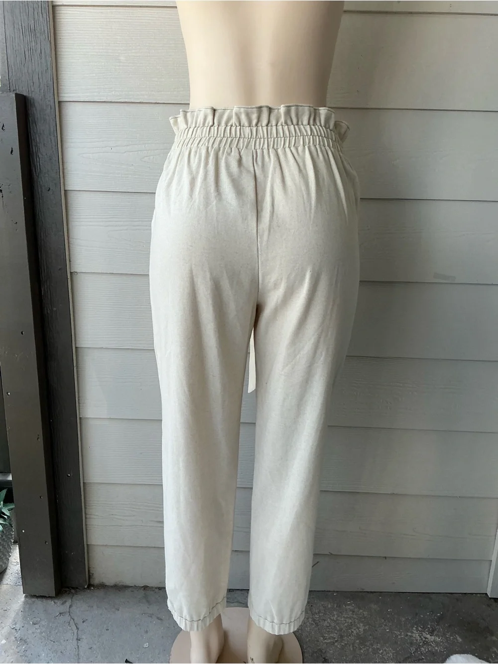 Sienna Sky Cream Paperbag Waist Tie Pants - Picture 7 of 10